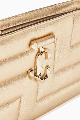 Jimmy Choo Avenue Slim Shoulder Bag in Metallic Nappa