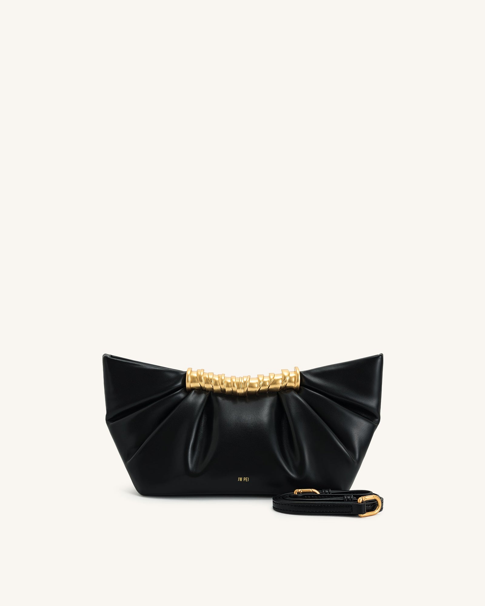 Leia Pleated Clutch - White
