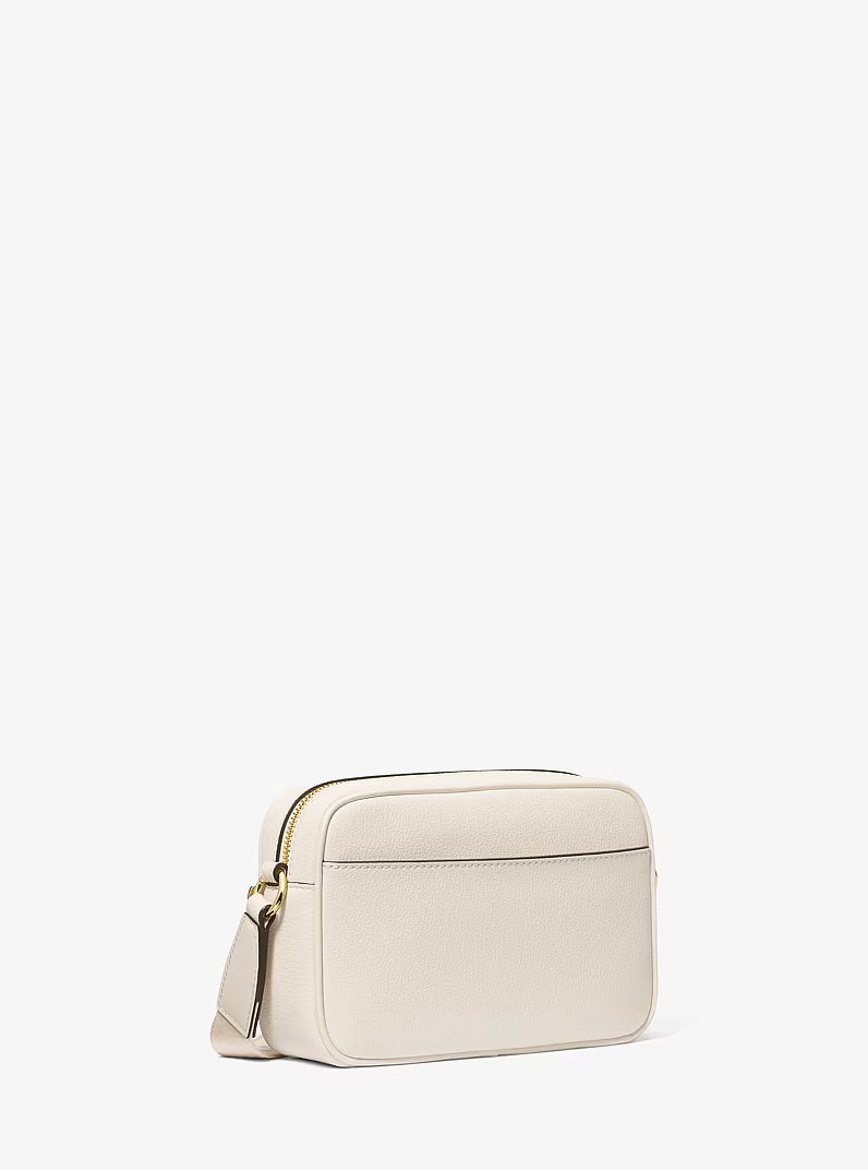 Michael Kors Jet Set Travel Medium Leather Messenger Bag Lt Cream