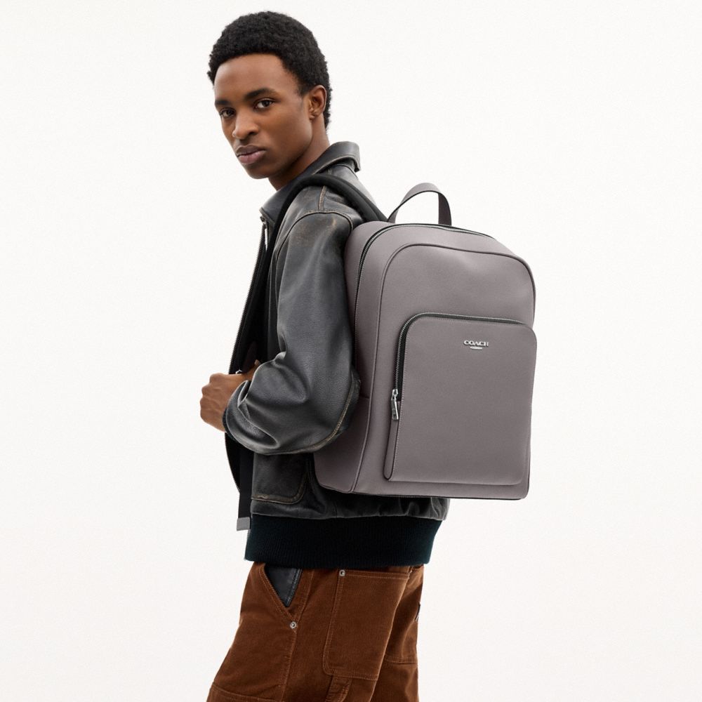 Coach Aiden Backpack Silver Graphite