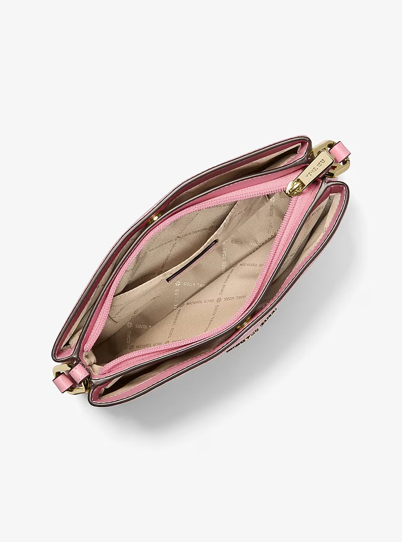 Trisha Pebbled Leather Crossbody CARNATION Bag With Pouch