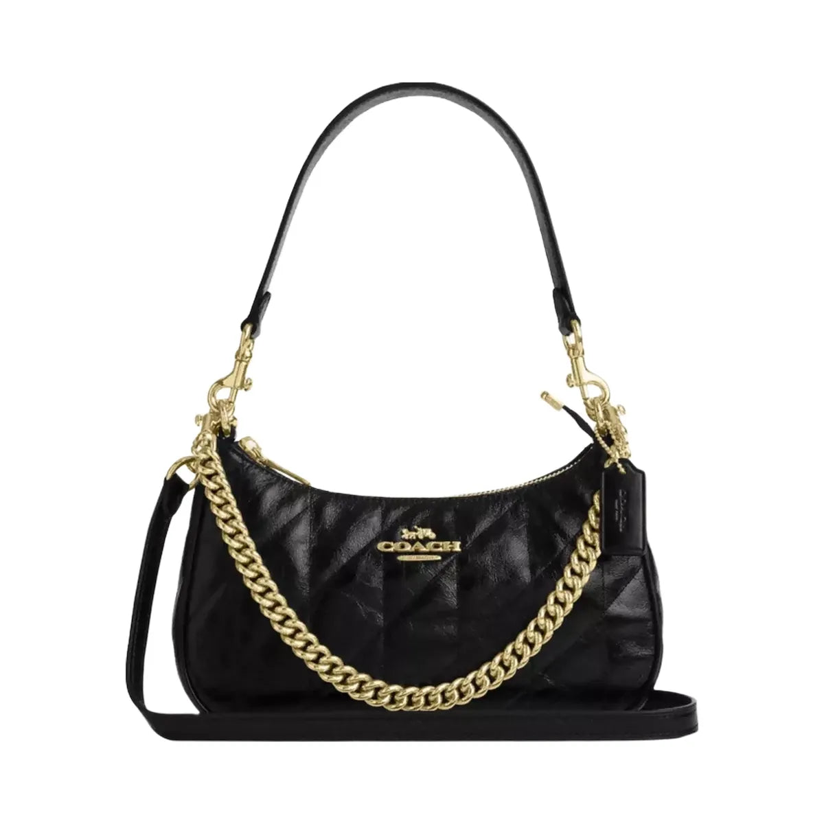 Coach Teri Shoulder Bag With Quilting in Gold Black