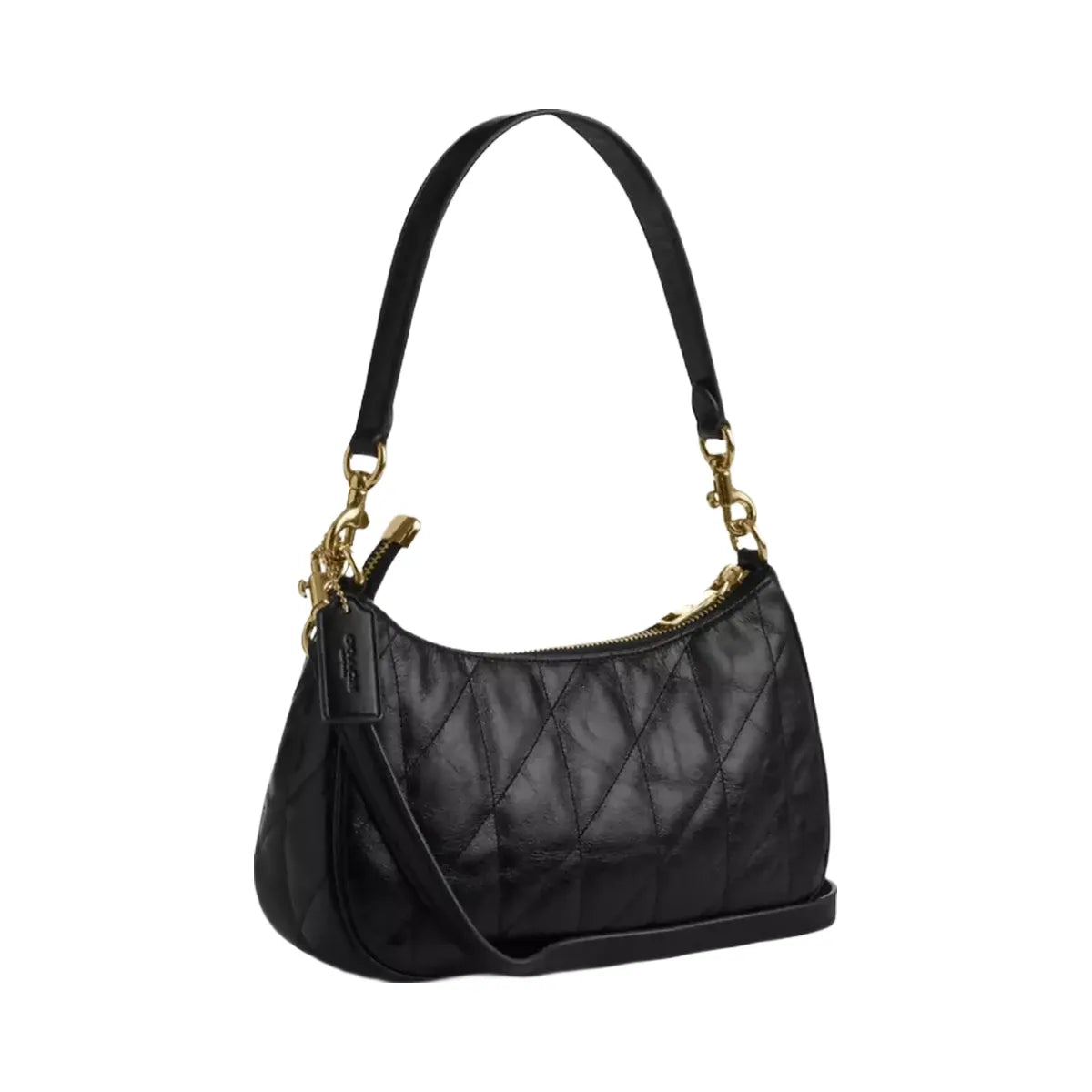 Coach Teri Shoulder Bag With Quilting in Gold Black