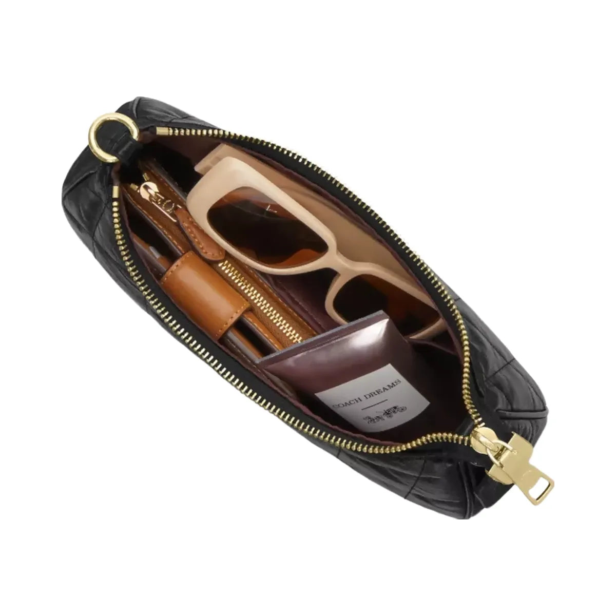 Coach Teri Shoulder Bag With Quilting in Gold Black