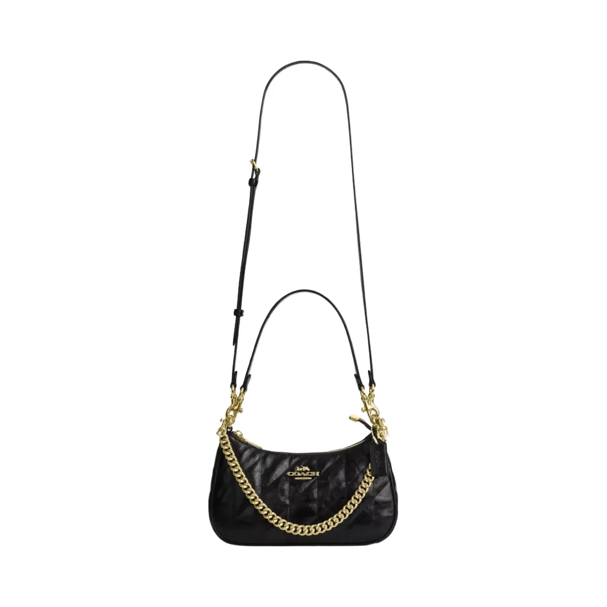 Coach Teri Shoulder Bag With Quilting in Gold Black
