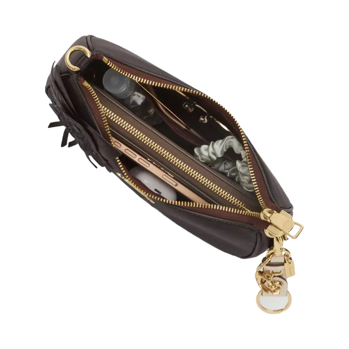 Coach Teri Shoulder Bag With Floral Applique in Gold Maple