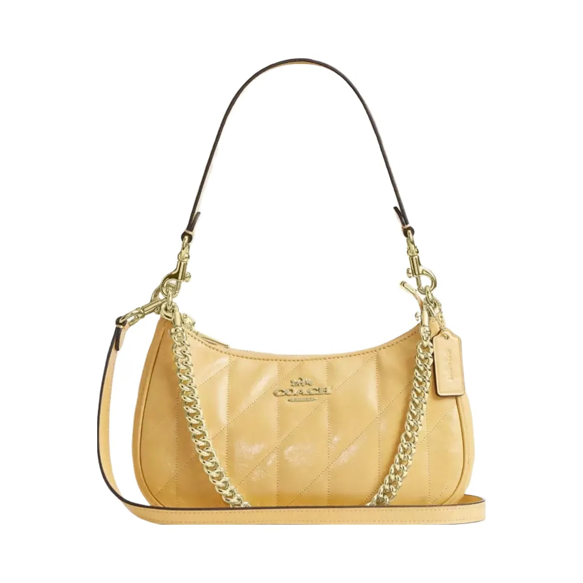 Coach Teri Shoulder Bag With Quilting in Gold Soft Yellow