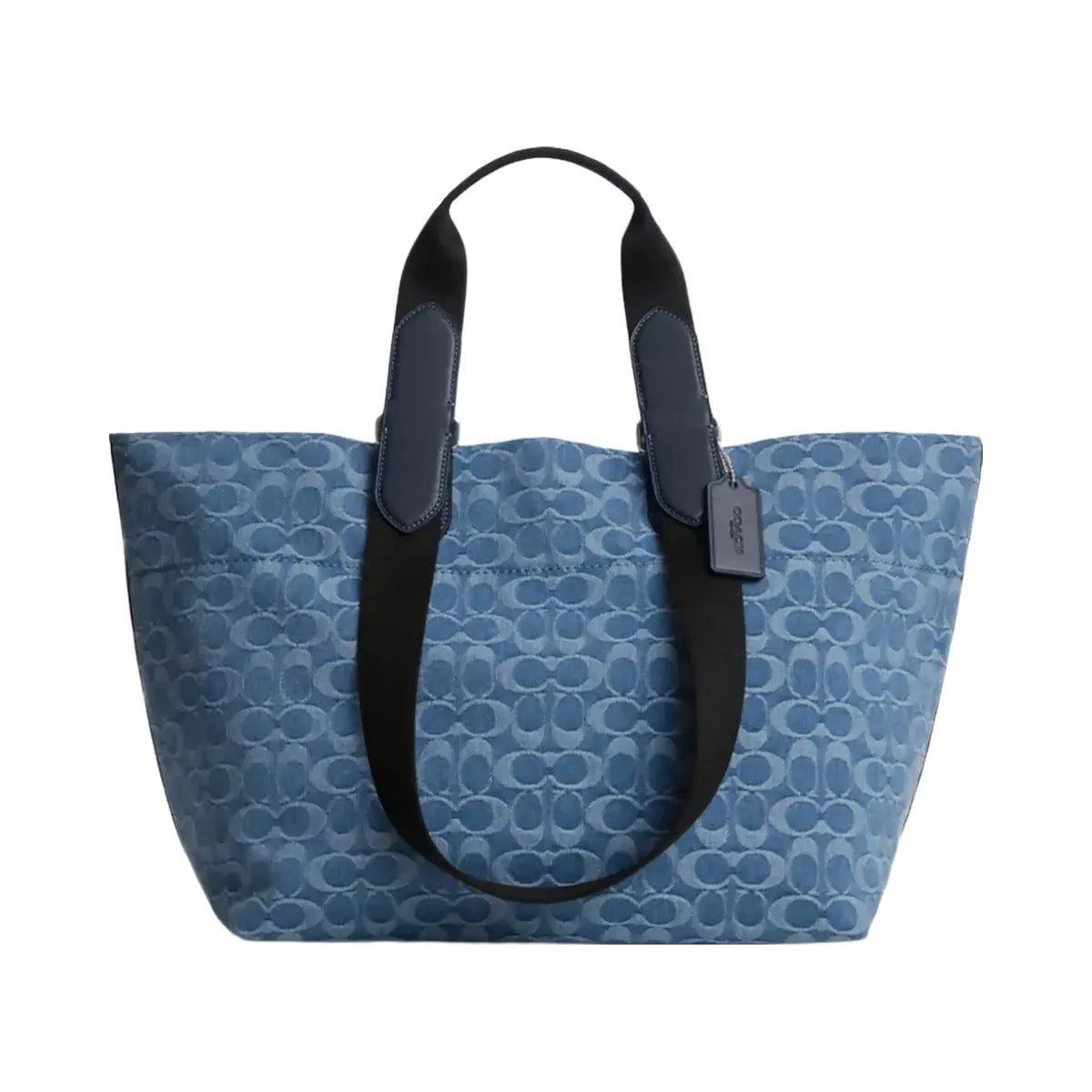 Coach Small Tour Tote Bag In Signature Denim in Silver Denim