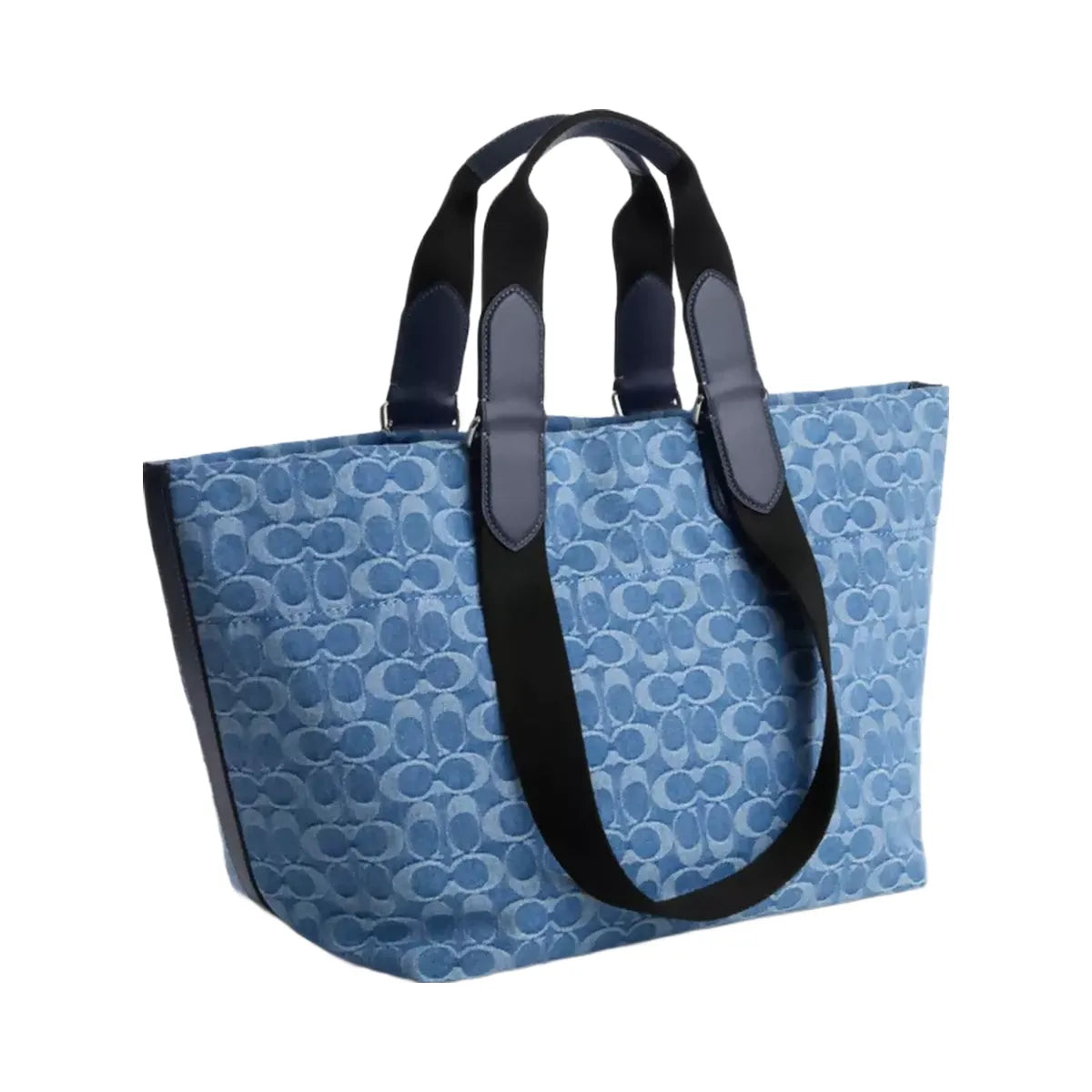 Coach Small Tour Tote Bag In Signature Denim in Silver Denim