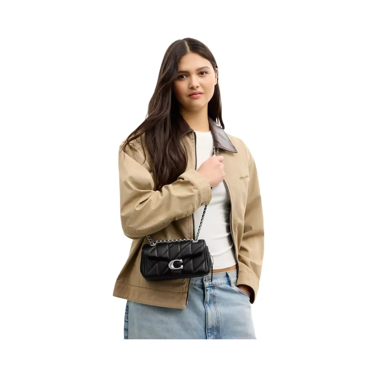 Coach Tabby Shoulder Bag 20 With Pillow Quilting in Silver Black