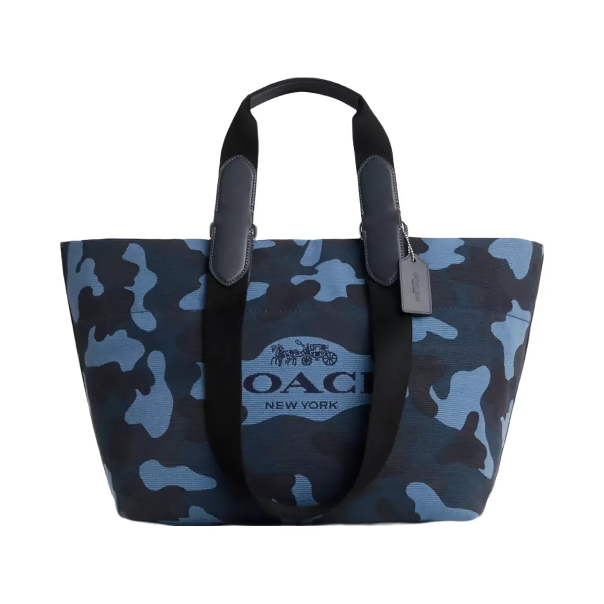 Coach Small Tour Tote Bag With Camo Print in Silver Blue Multi