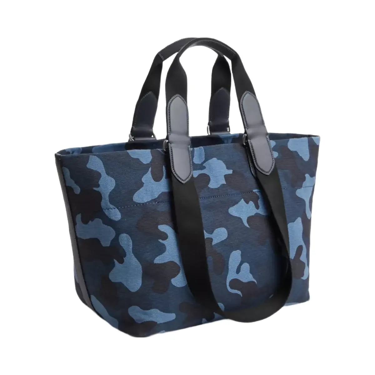 Coach Small Tour Tote Bag With Camo Print in Silver Blue Multi