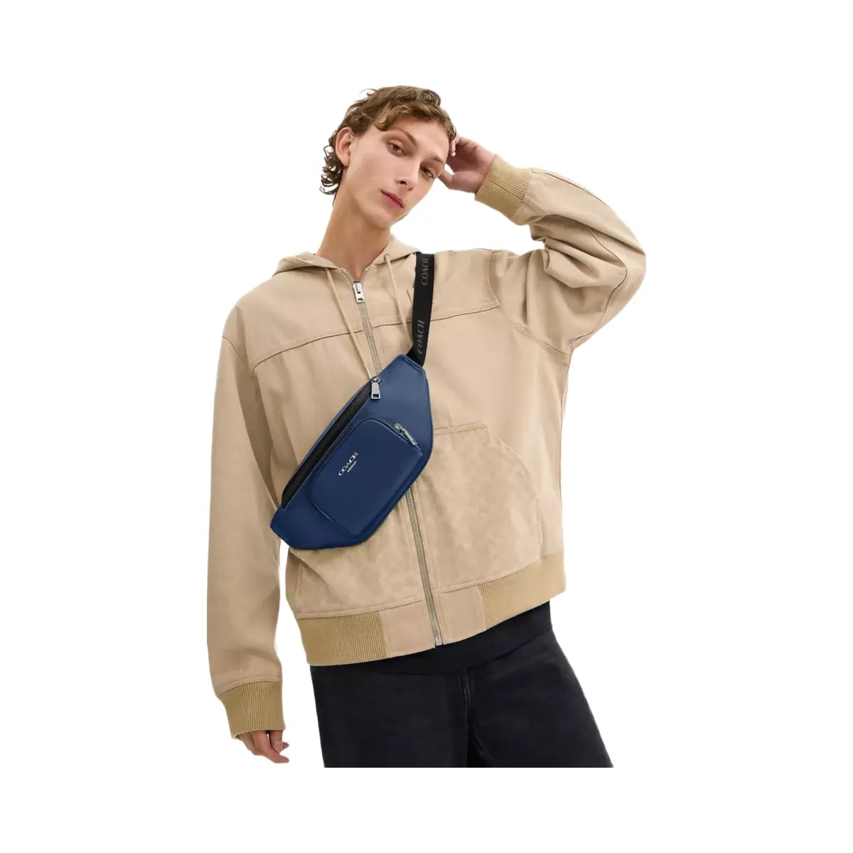 Coach Racer Small Belt Bag in Silver Deep Blue