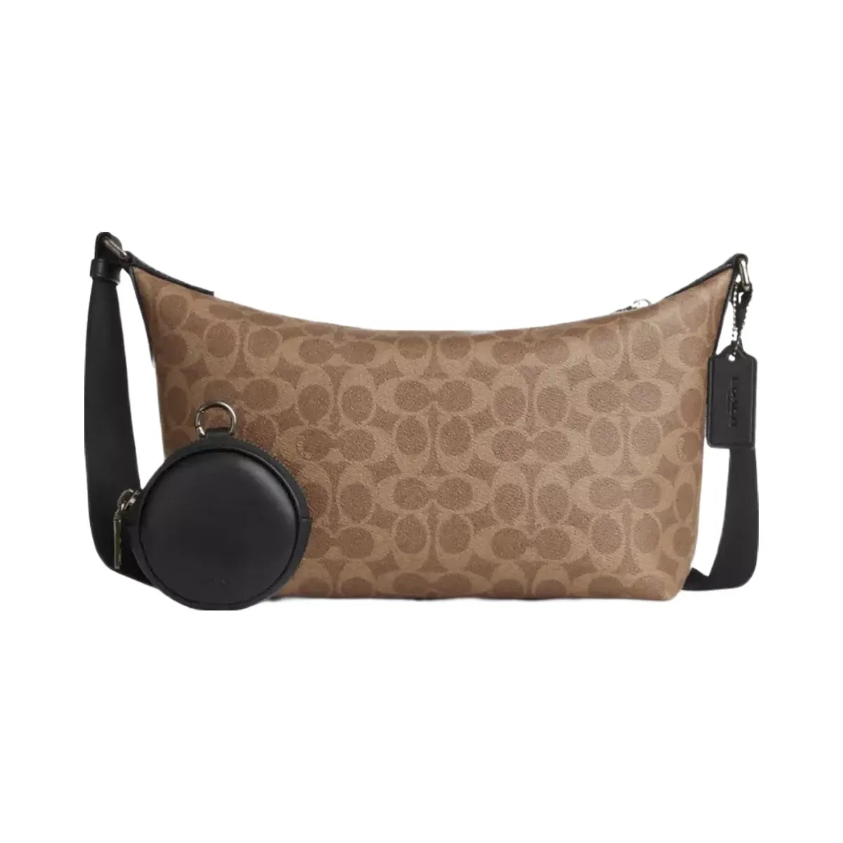 Coach Small Finn Crossbody Bag With Pouch In Signature Canvas in Gunmetal Tan Black