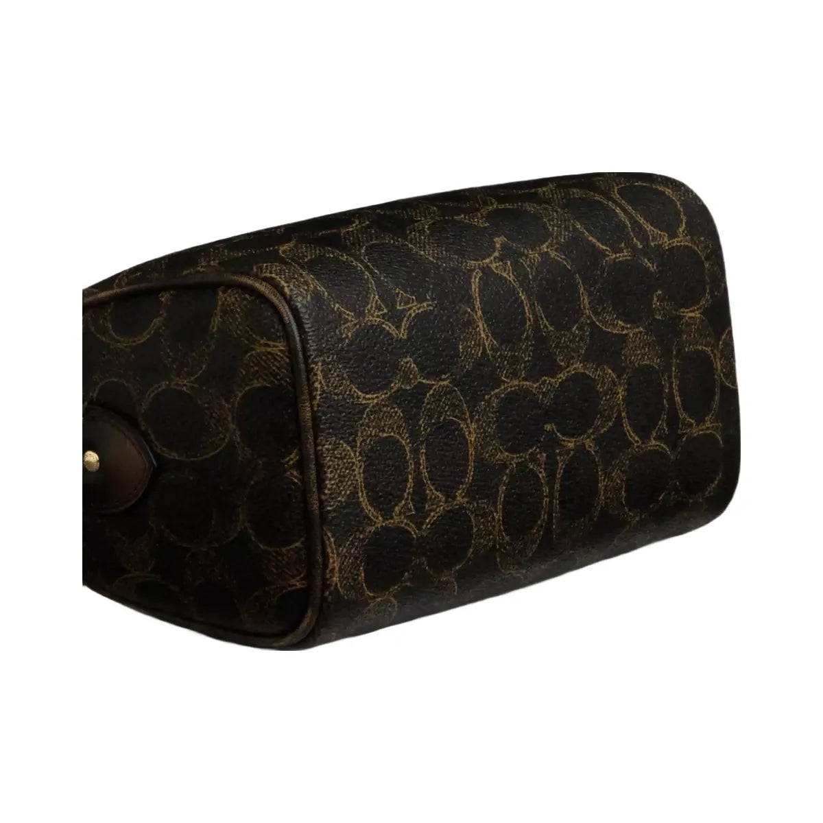 Coach Mini Rowan Crossbody Bag In Loved Signature Canvas With Charms in Gold Brown