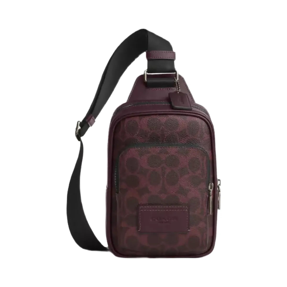 Coach Racer Sling Pack In Signature Canvas in Gunmetal Black Currant
