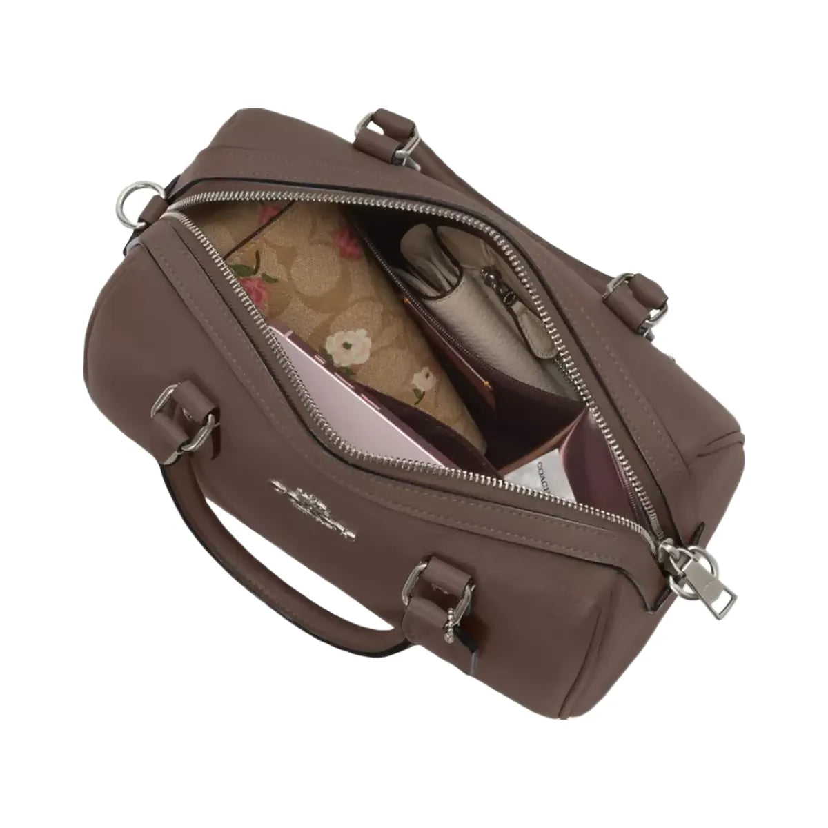 Coach Rowan Satchel Bag in Gunmetal Dark Stone