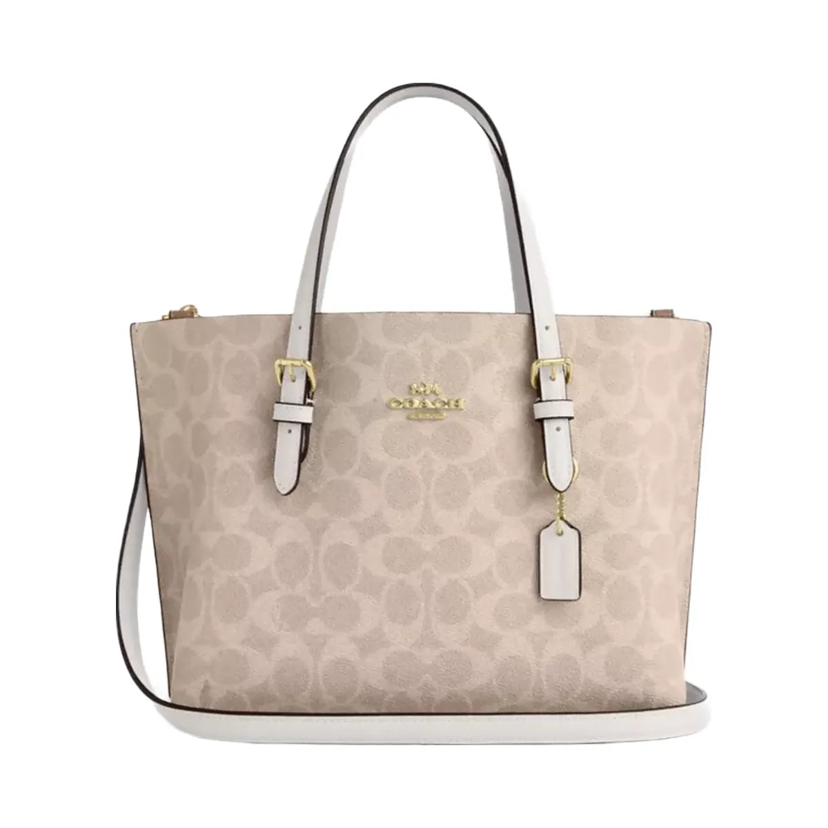 Coach Mollie Tote Bag 25 In Signature Canvas in Gold Sand Chalk