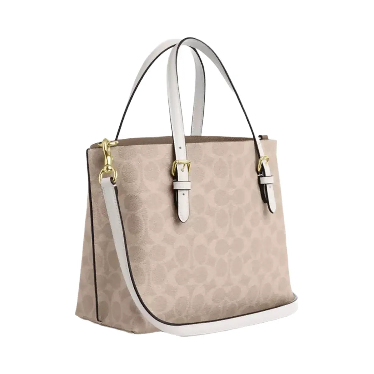 Coach Mollie Tote Bag 25 In Signature Canvas in Gold Sand Chalk