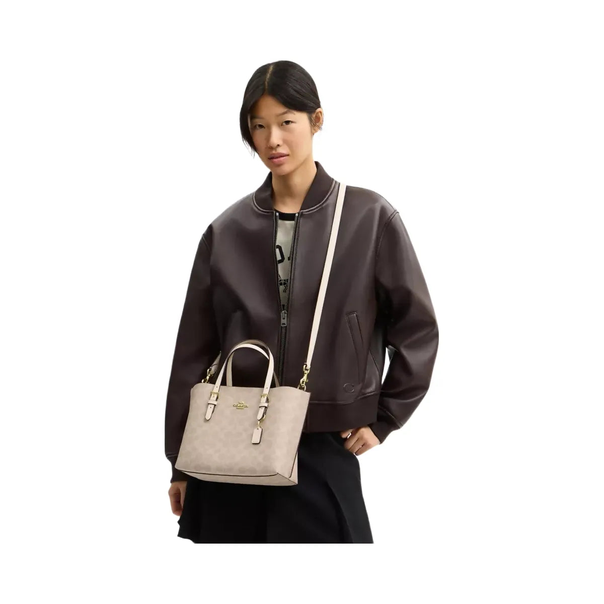 Coach Mollie Tote Bag 25 In Signature Canvas in Gold Sand Chalk