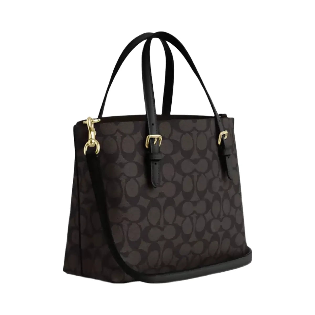 Coach Mollie Tote Bag 25 In Signature Canvas in Gold Walnut Black