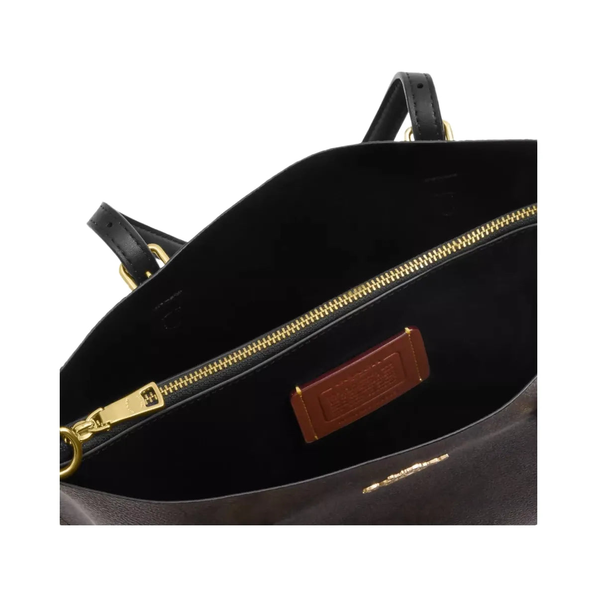 Coach Mollie Tote Bag 25 In Signature Canvas in Gold Walnut Black