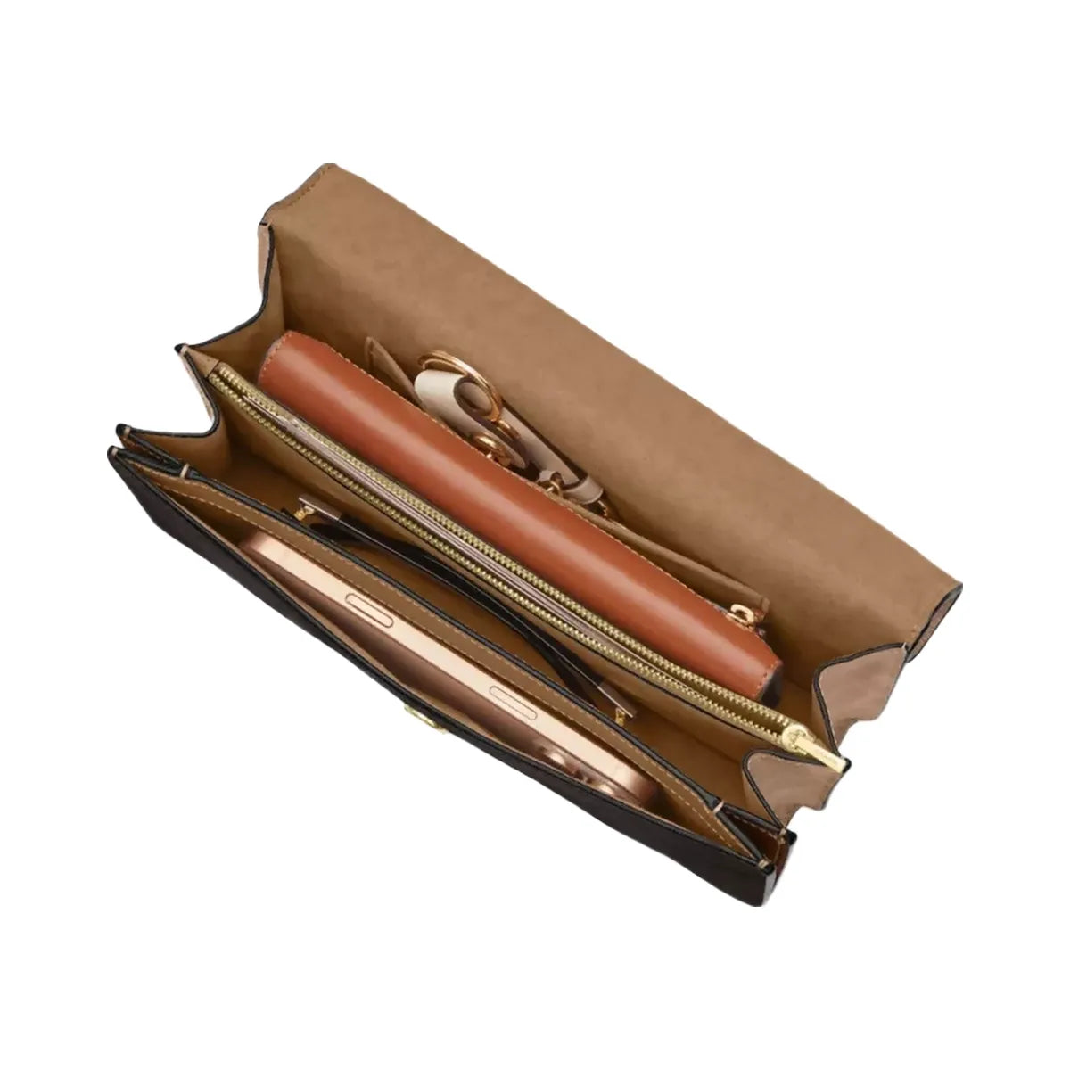 Coach Klare Envelope Crossbody Bag In Blocked Signature Canvas in Gold Walnut Tan