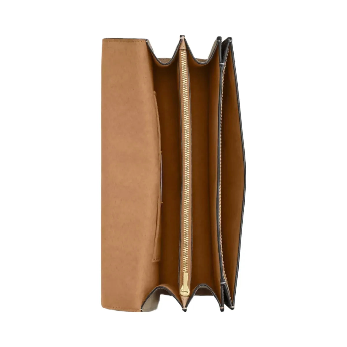 Coach Klare Envelope Crossbody Bag In Blocked Signature Canvas in Gold Walnut Tan