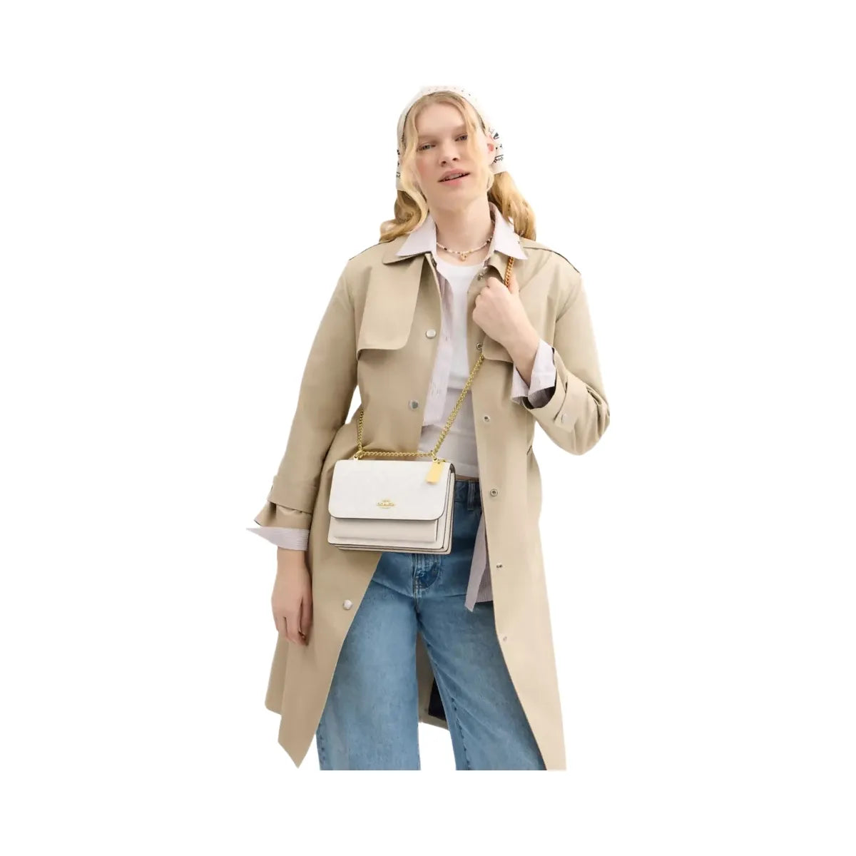 Coach Klare Crossbody Bag In Signature Canvas in Gold White Chalk