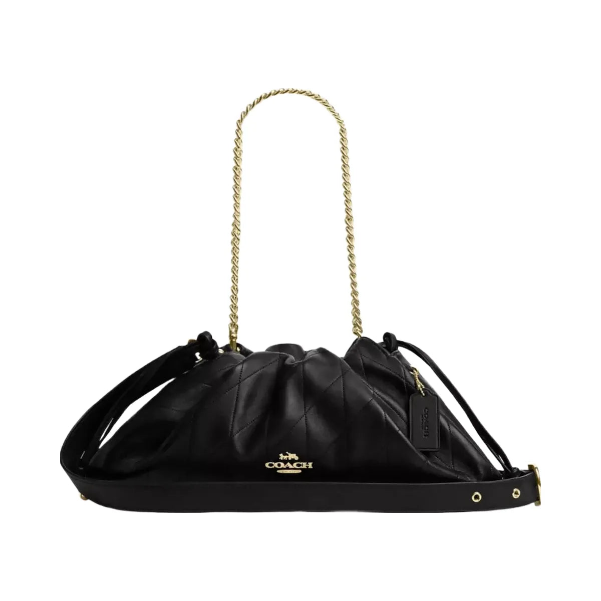 Coach Faye Large Shoulder Bag With Quilting in Gold Black