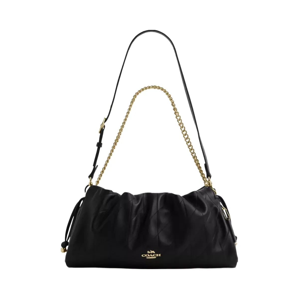 Coach Faye Large Shoulder Bag With Quilting in Gold Black