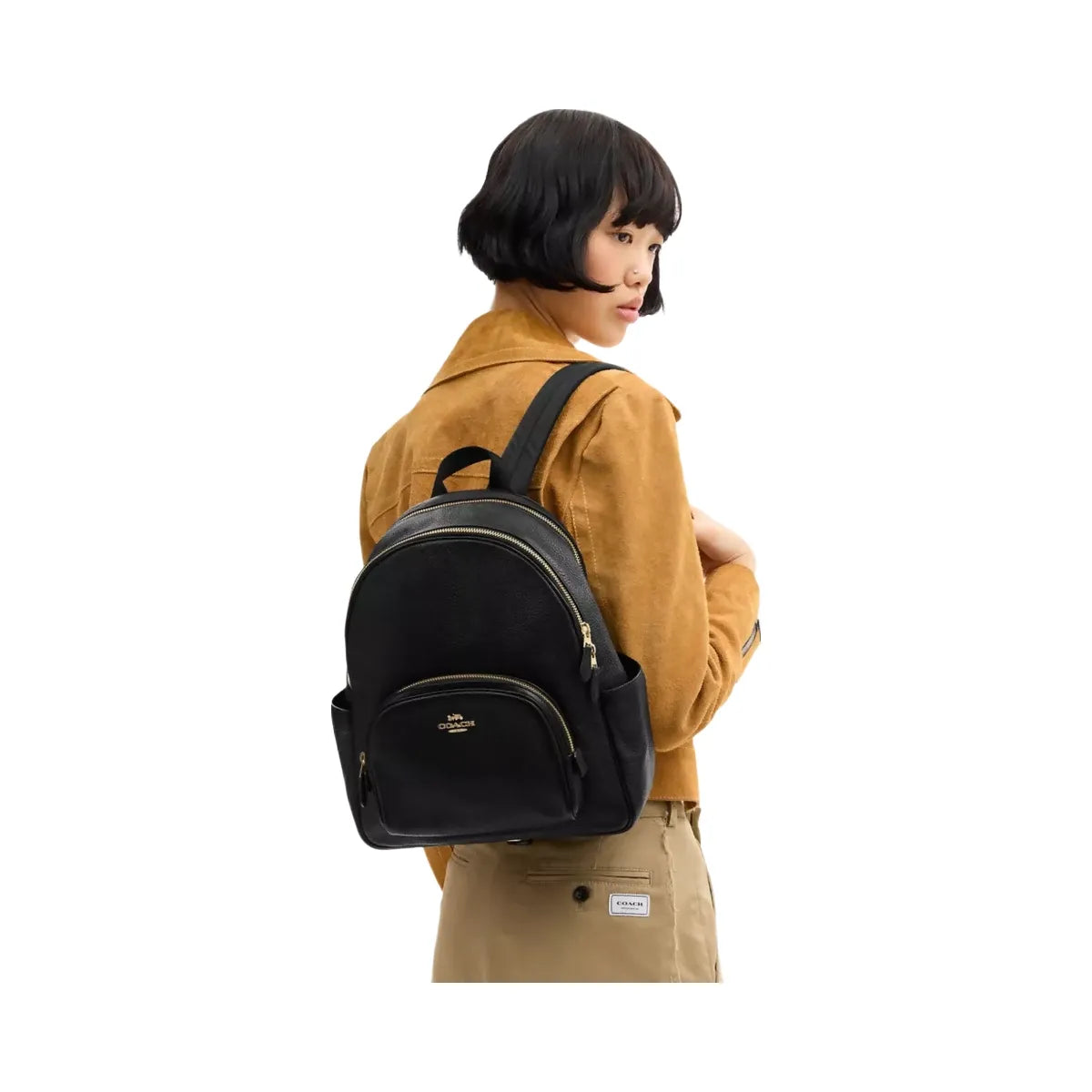 Coach Court Backpack in Gold Black