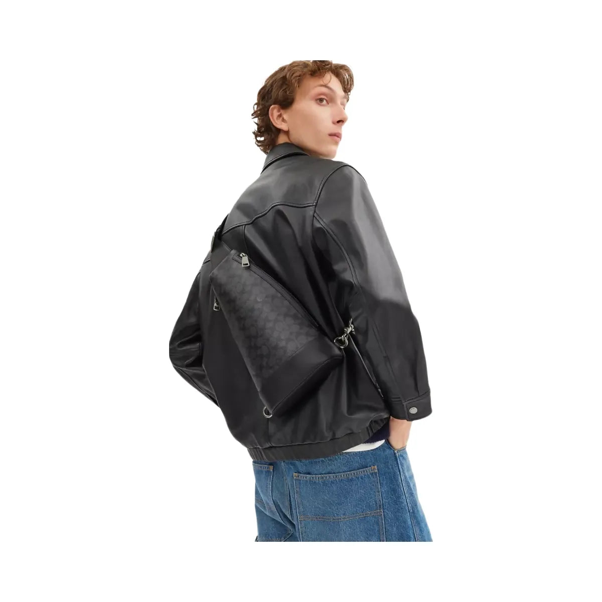 Coach Dominic Sling Pack In Signature Canvas in Gunmetal Charcoal Black