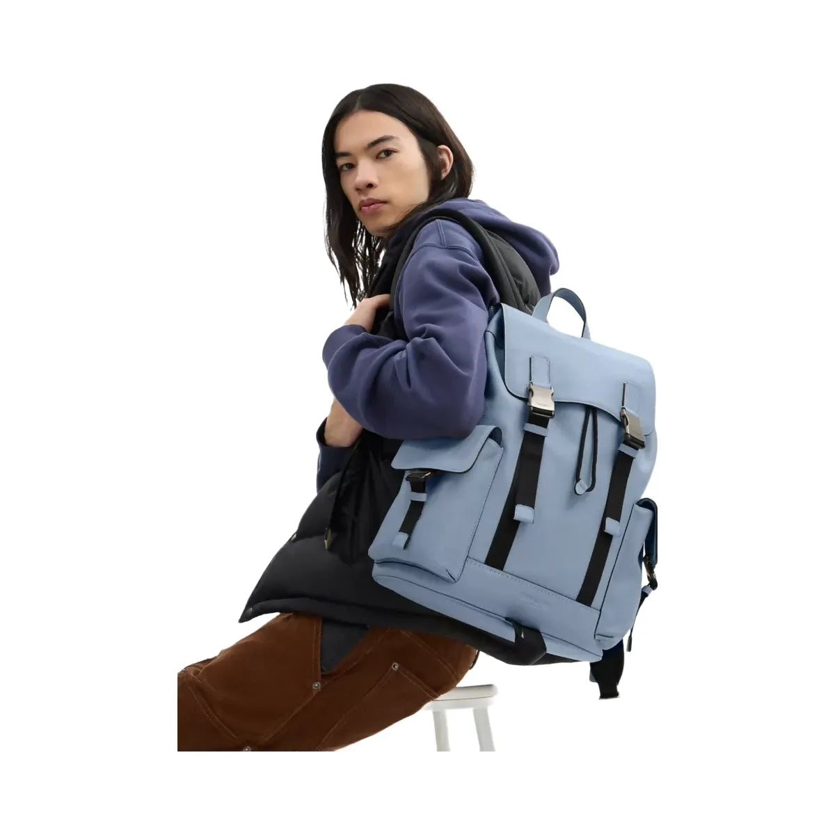 Coach Clark Backpack in Gunmetal Pale Lapis