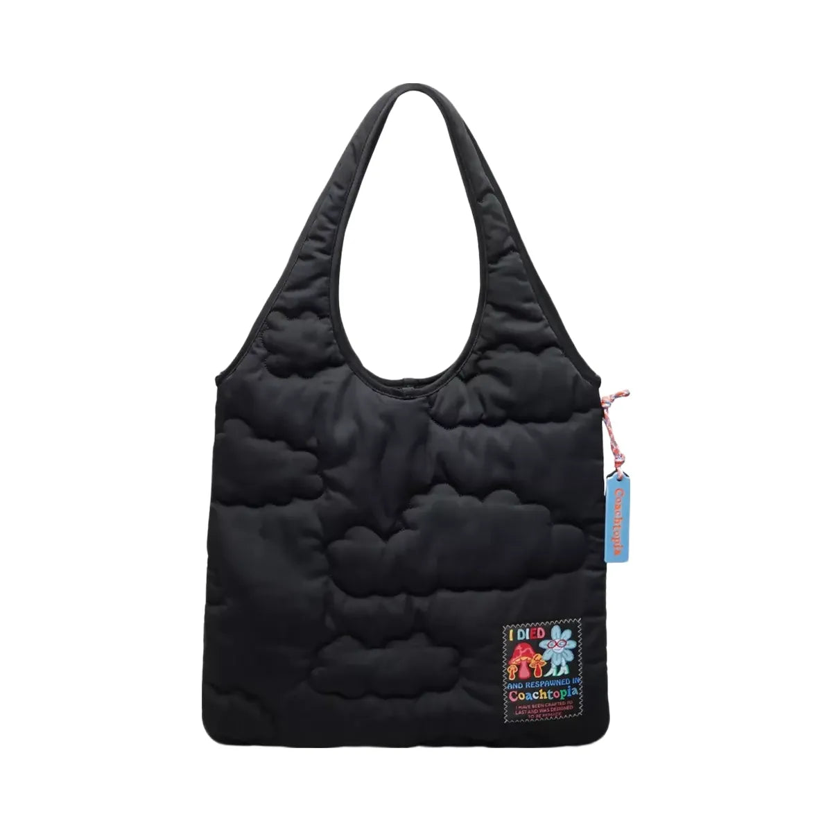 Coach Coachtopia Loop Flat Tote With Cloud Quilting in Black