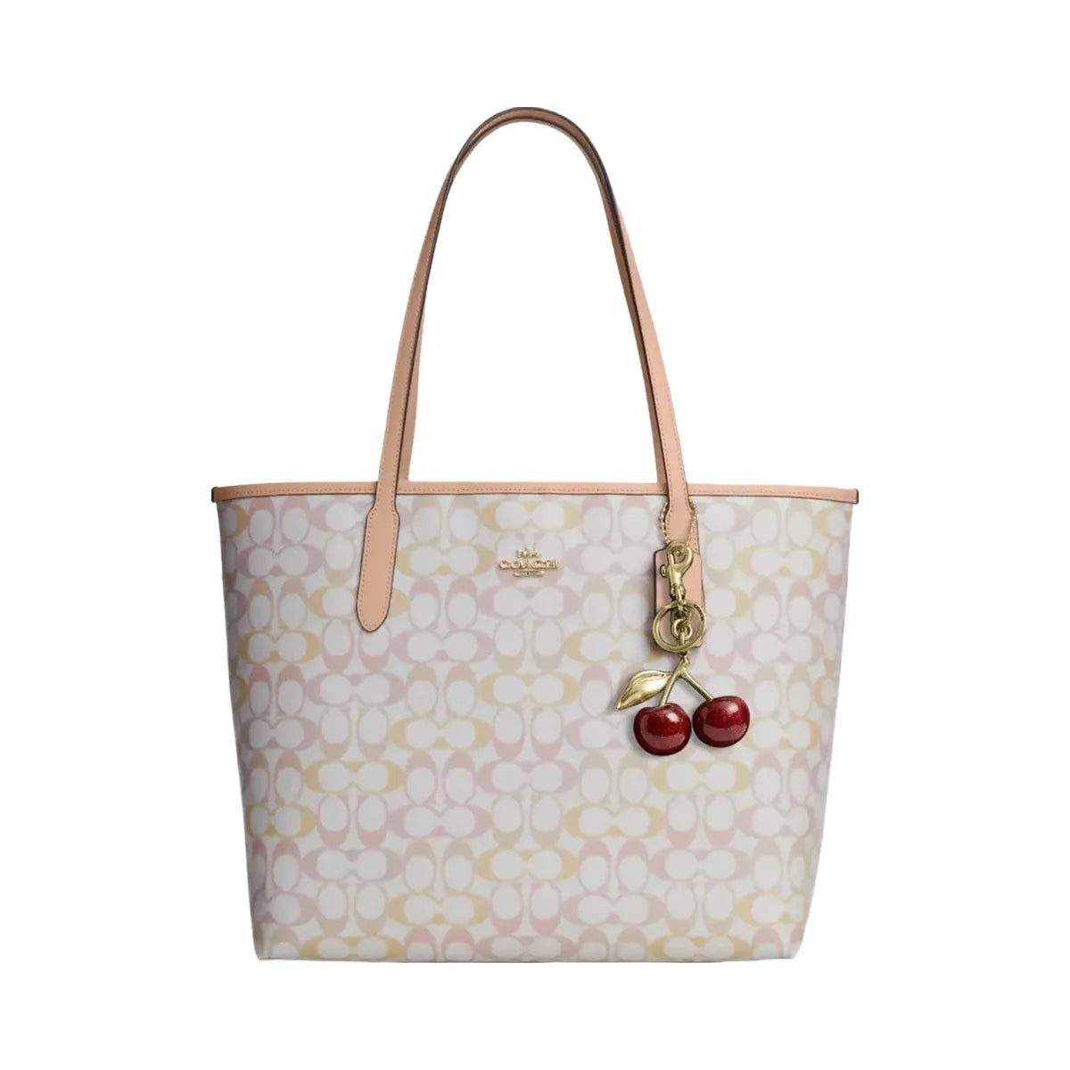 Coach City Tote Bag In Signature Canvas in Im Chalk Pink