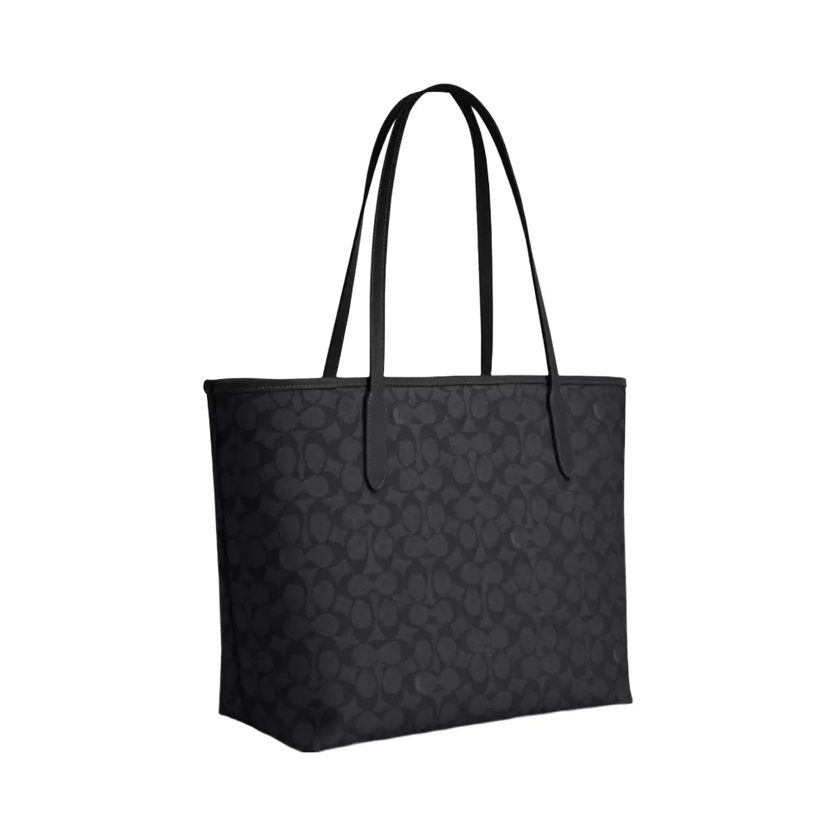Coach City Tote Bag In Signature Canvas in Gunmetal Charcoal Black