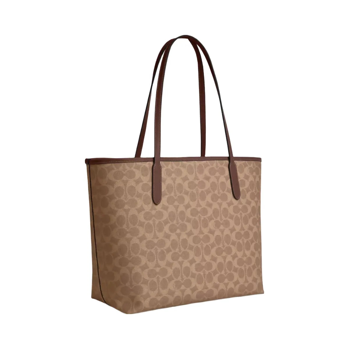 Coach City Tote Bag In Signature Canvas in Gold Tan Brown