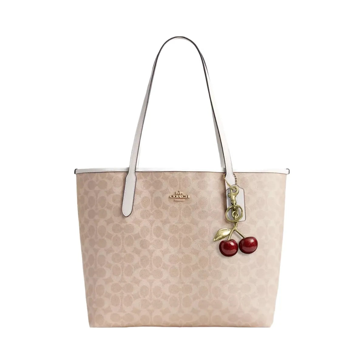 Coach City Tote Bag In Signature Canvas in Gold Sand Chalk
