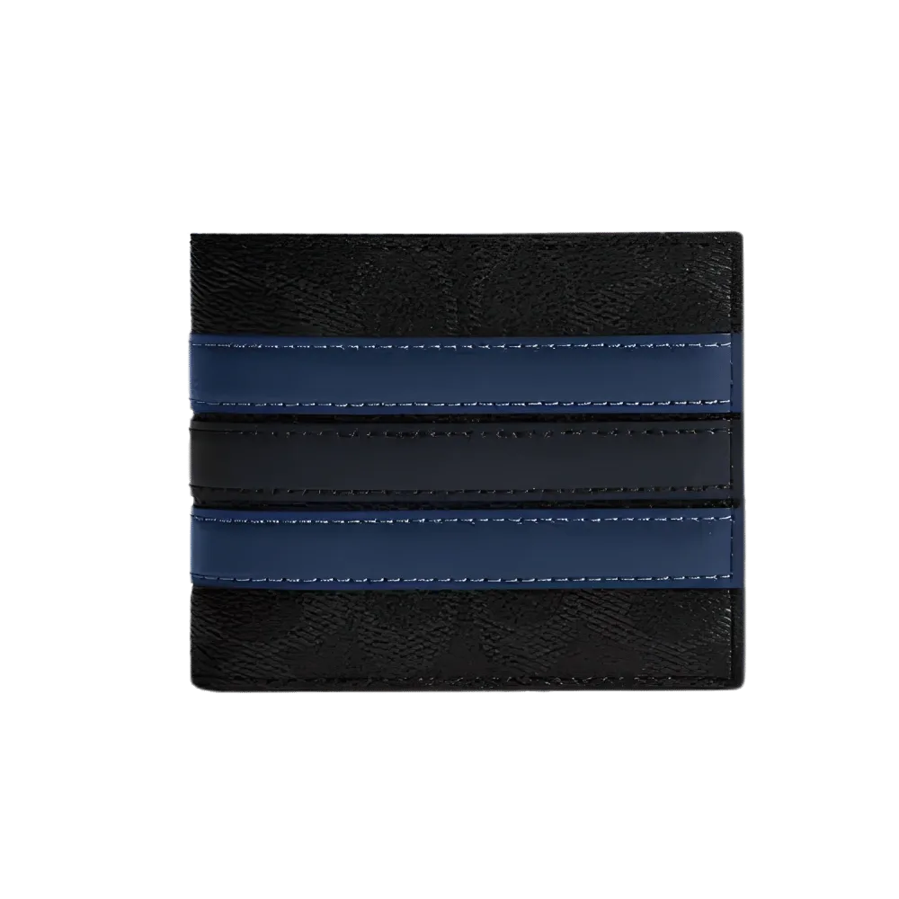 Coach ID Billfold Wallet in Signature Canvas With Varsity Stripe