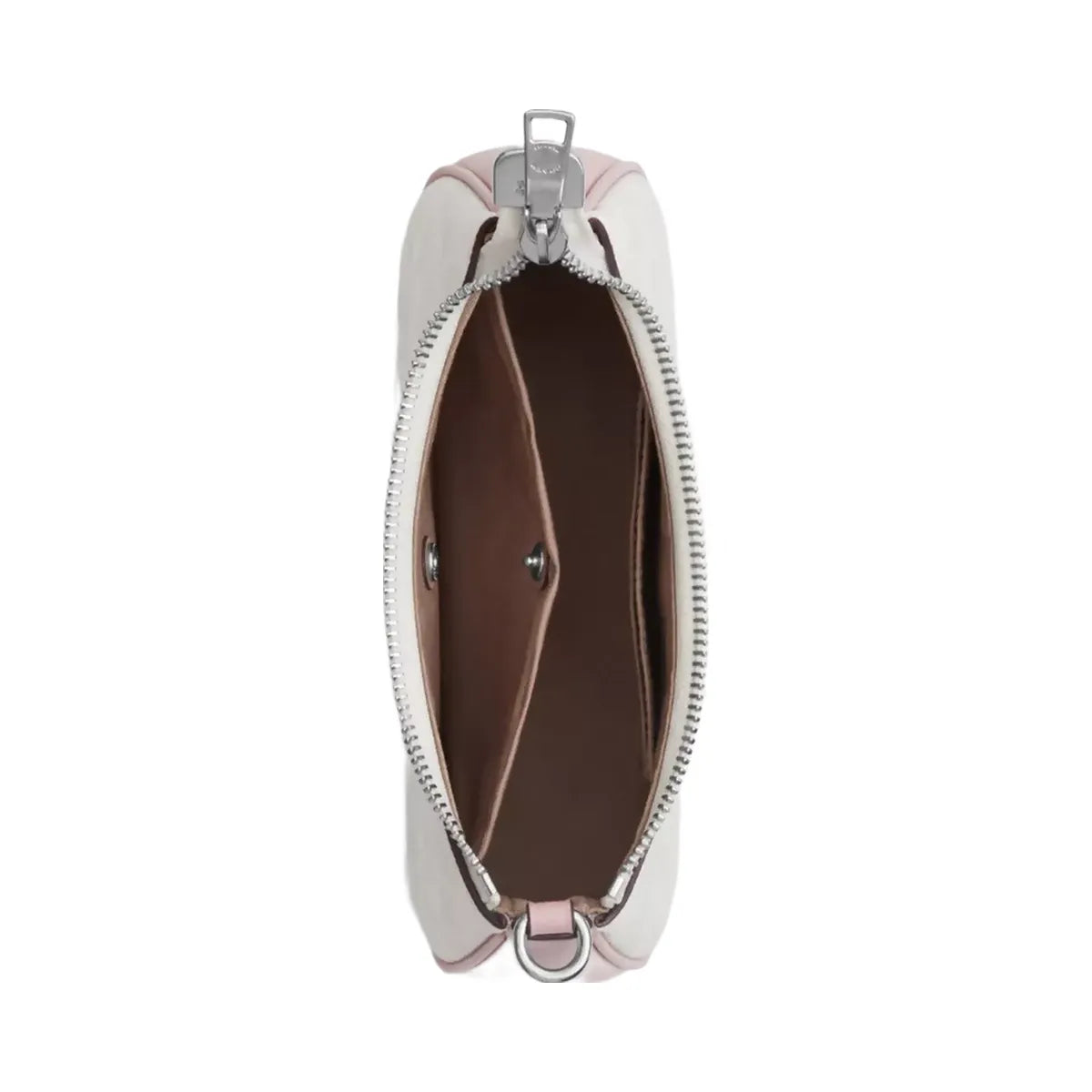 Coach Teri Mini Crossbody Bag In Signature Canvas in Silver Chalk Carnation
