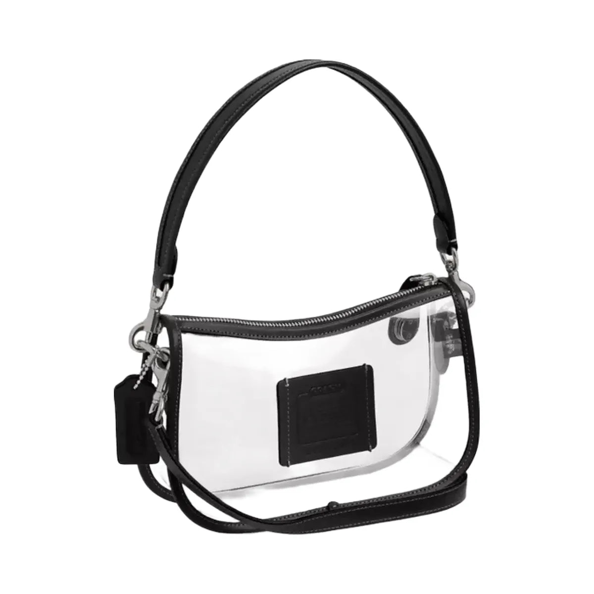 Coach Stadium Swinger Bag in Silver Black