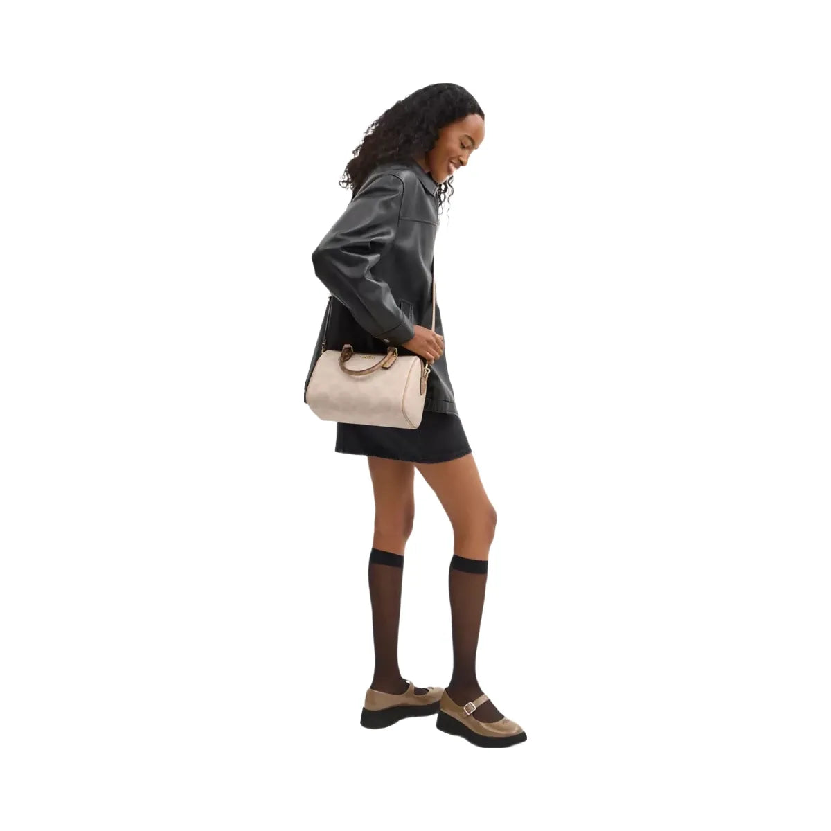 Coach Rowan Satchel Bag In Blocked Signature Canvas in Gold Sand Tan