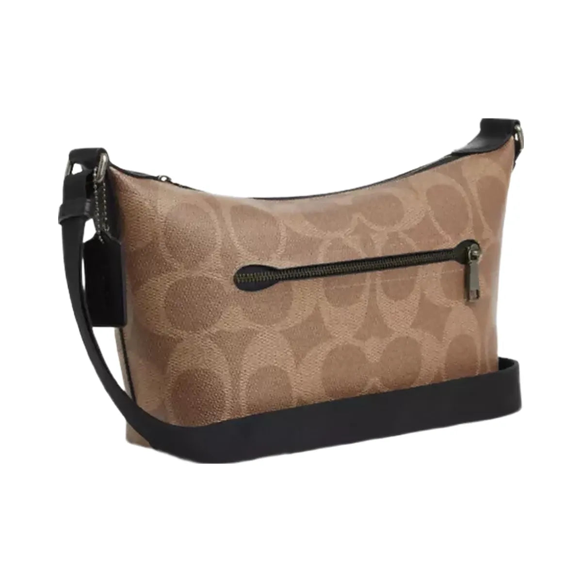Coach Small Finn Crossbody Bag With Pouch In Maxi Signature Canvas in Gunmetal Tan Black