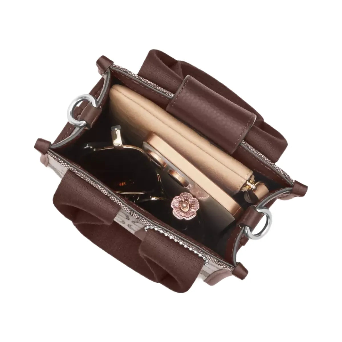 Coach Smith Mini Tote Bag In Signature Jacquard in Silver Oak Maple