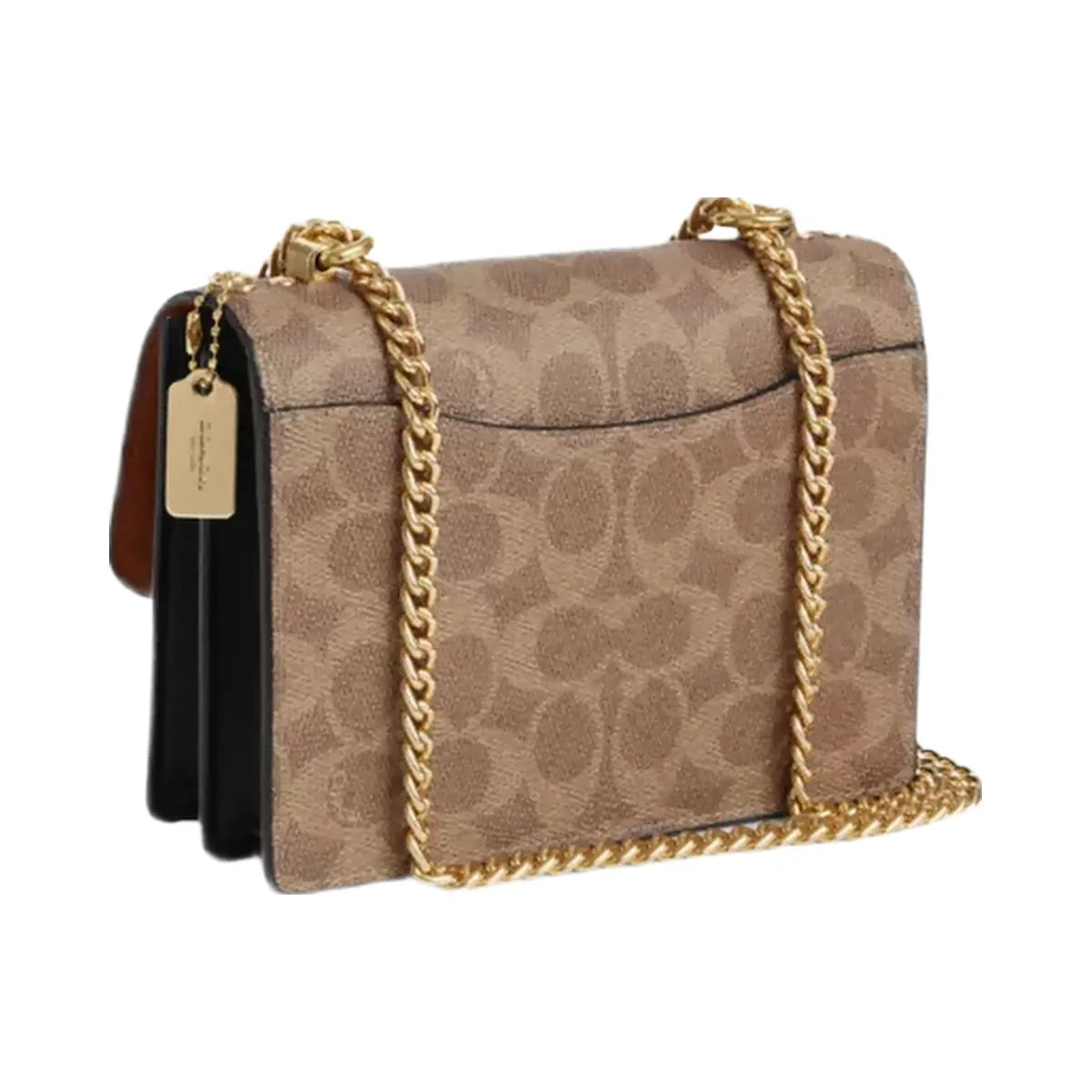 Coach Mini Klare Crossbody Bag In Signature Canvas in Gold Tan Black