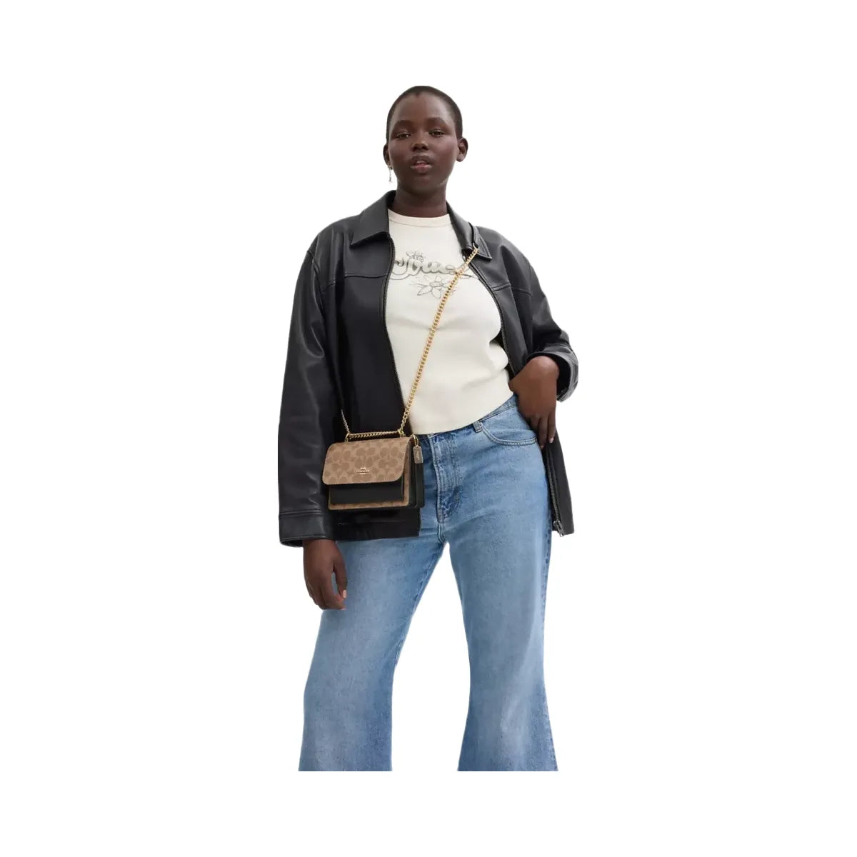 Coach Mini Klare Crossbody Bag In Signature Canvas in Gold Tan Black