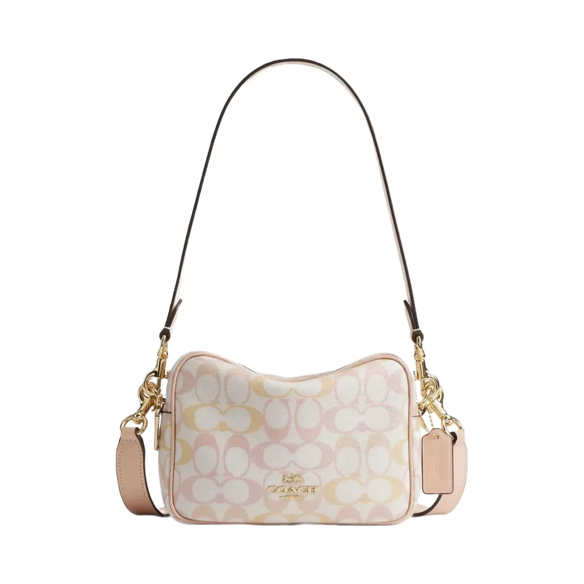 Coach Mini Carey Crossbody Bag In Signature Canvas in Im Chalk Pink