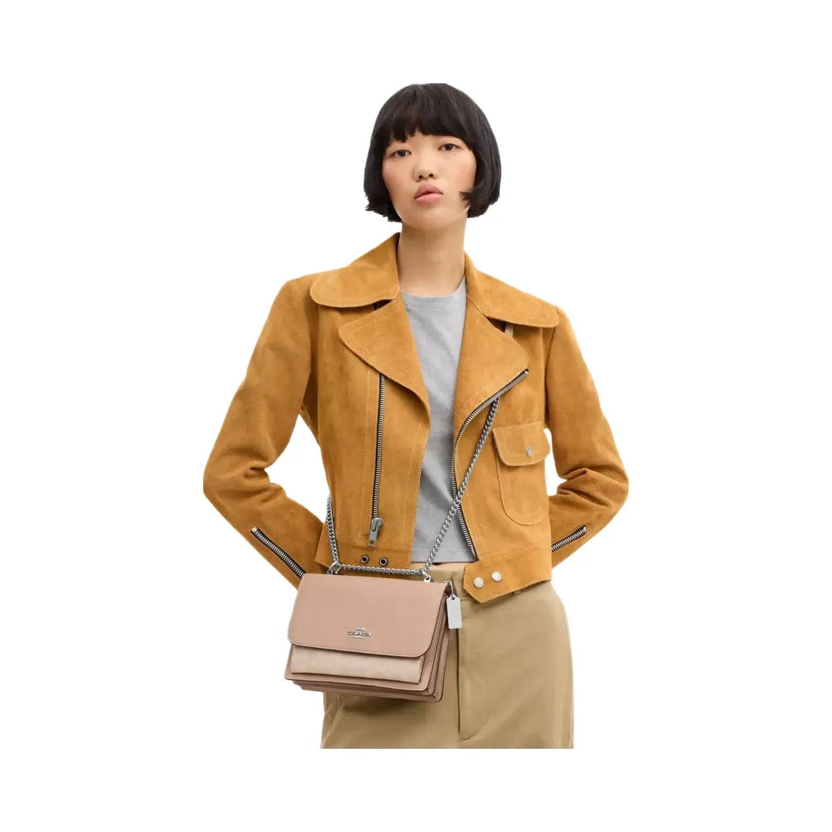 Coach Klare Crossbody Bag In Signature Canvas in Silver Sand Taupe