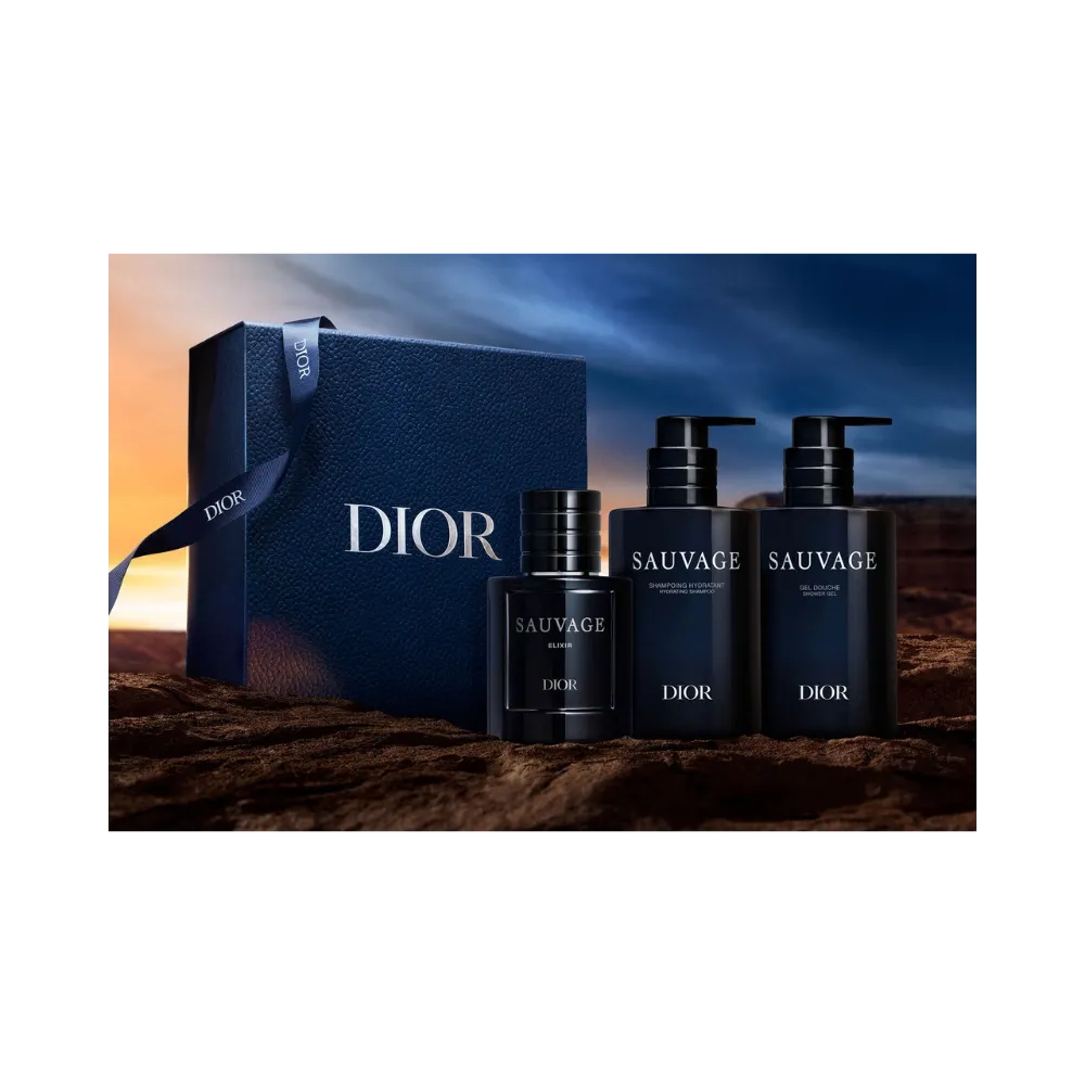 Dior Sauvage Trio - Father's Day 2026 Edition Sauvage Hydrating Shampoo, Sauvage Elixir & Sauvage Shower Gel